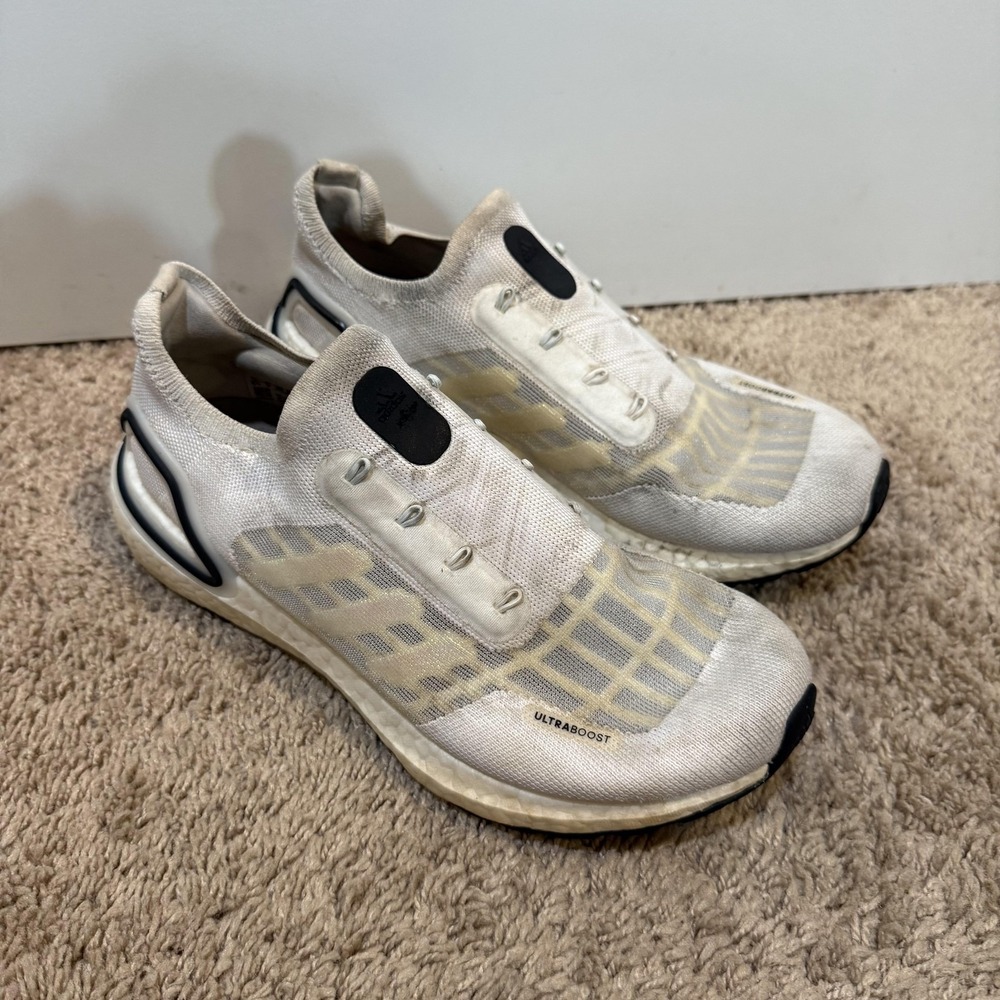 Adidas Ultraboost 19 Shoes Womens Size 5.5 White Cream Running Sneakers Comfort - Picture 3 of 10